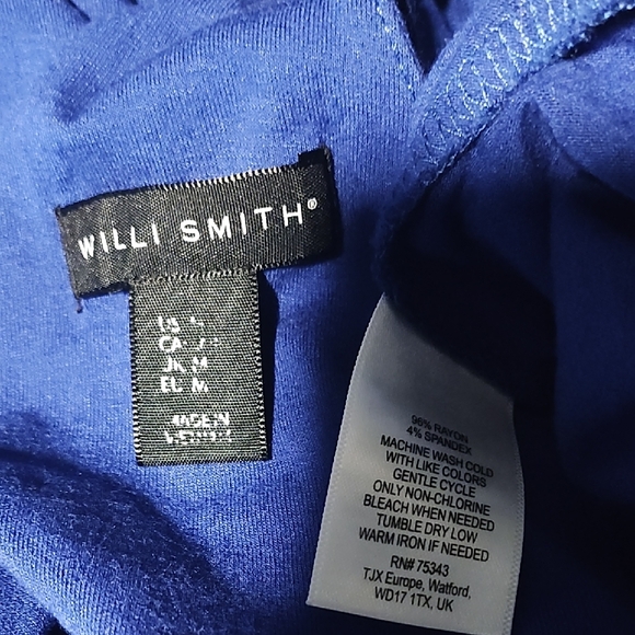 Willi Smith Elegant Blue Women's Faux Wrap Front Maxi Dress - Picture 17 of 17